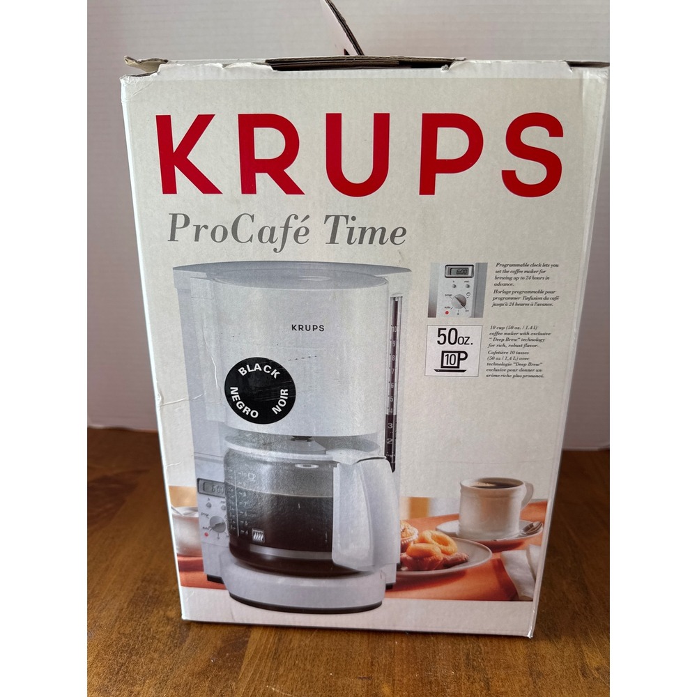 Krups ProCafe Time 10 Cup Programmable Coffee Maker Black Deep Brew Technology
